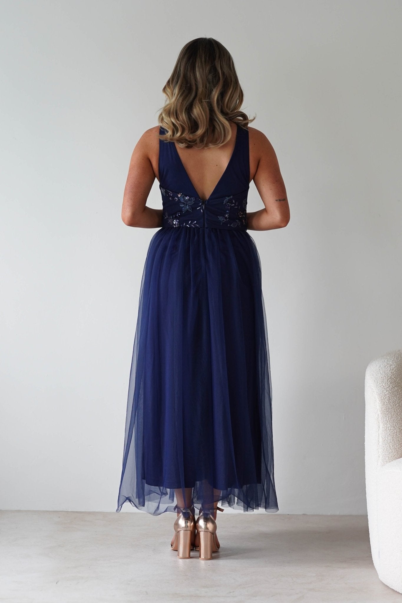 Cecilia Tulle Maxi Dress | Navy | Oh Hello Clothing | S (8)