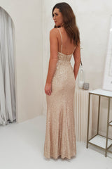 Chaney Sequin Bodycon Gown | Gold