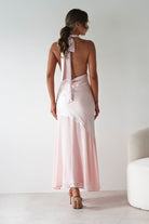 Cheree Silky Halterneck Maxi Dress Pink | Wedding Guest Dress | Halter Neck | Maxi | Oh Hello Clothing