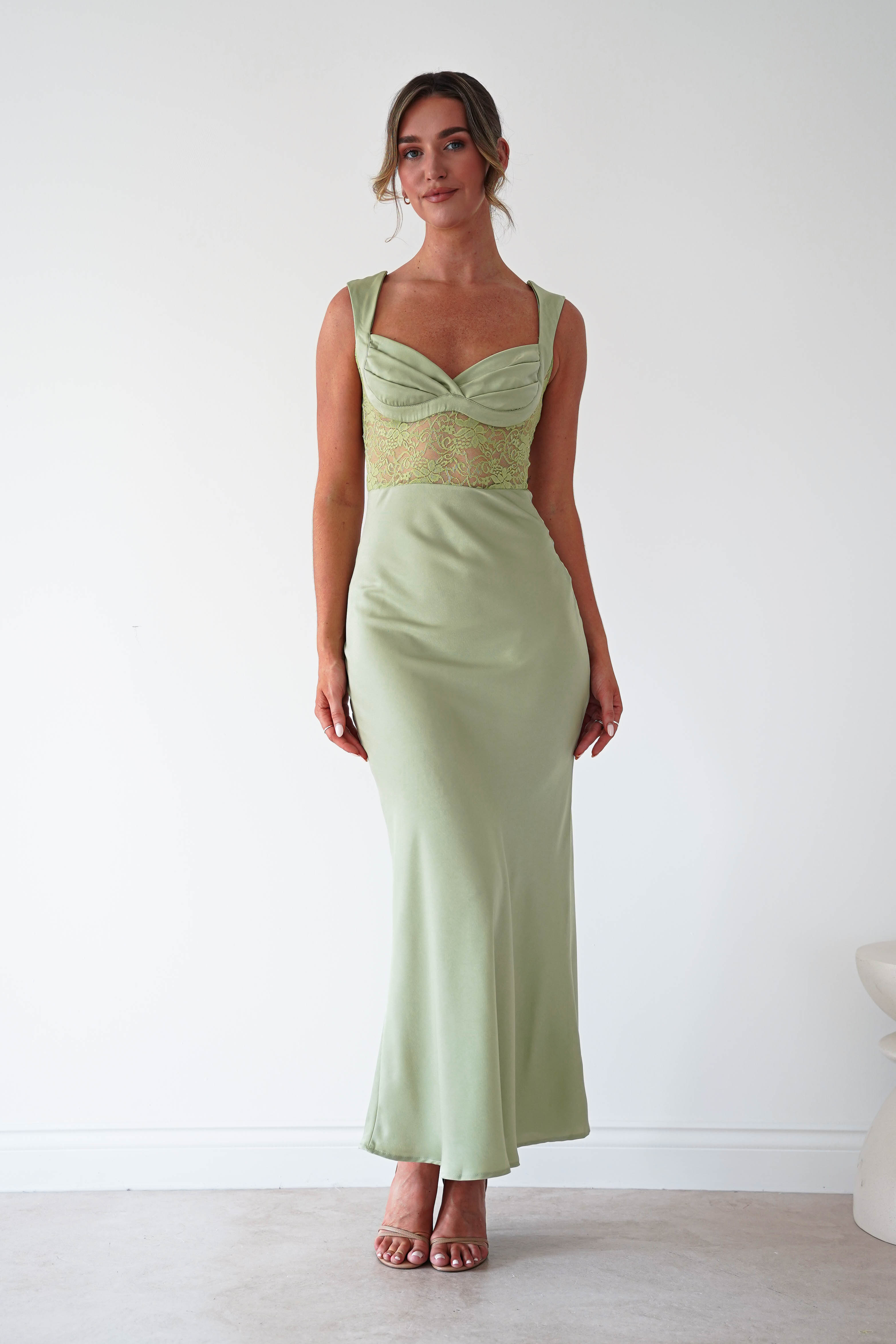 Oh Hello Clothing Women > Clothing > Dresses Cleo Lace Detail Maxi Dress | Sage Green