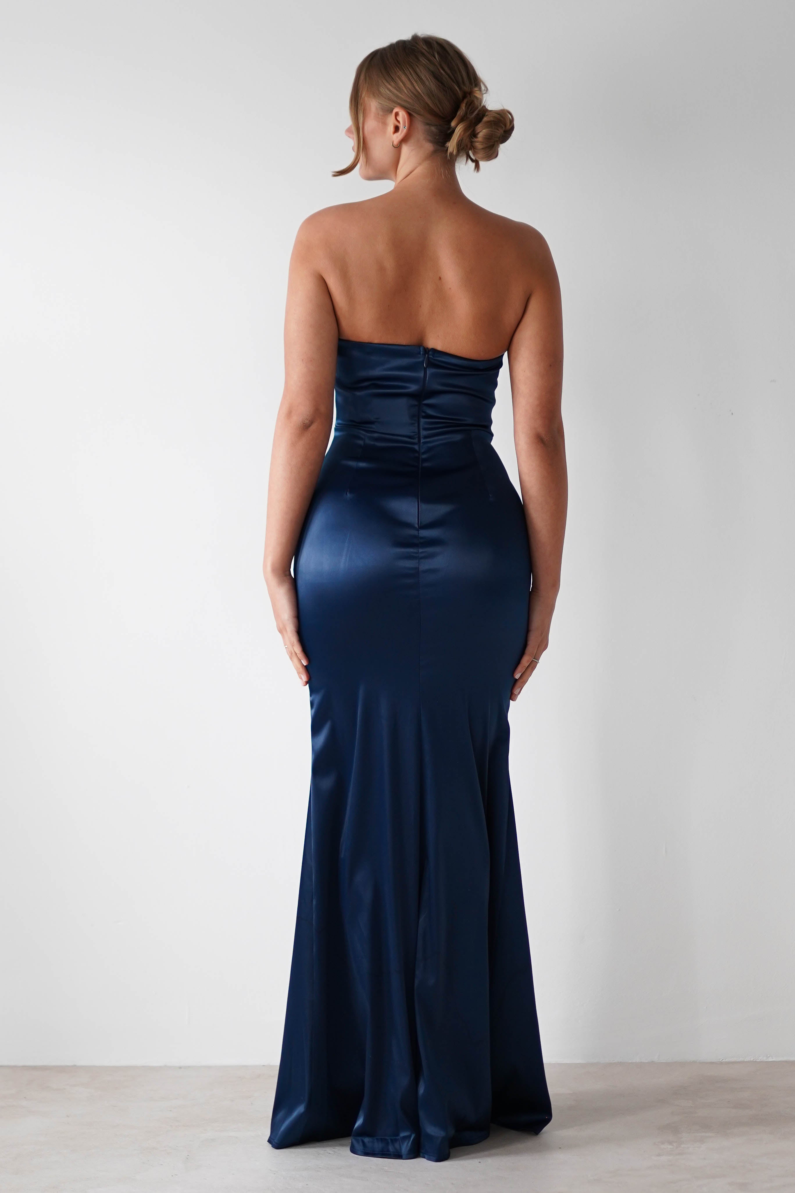 Clydee Soft Corset Maxi Gown | Navy