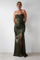 Clydee Soft Corset Maxi Gown | Olive | Debs & Prom | Formal Gown | Oh Hello Clothing