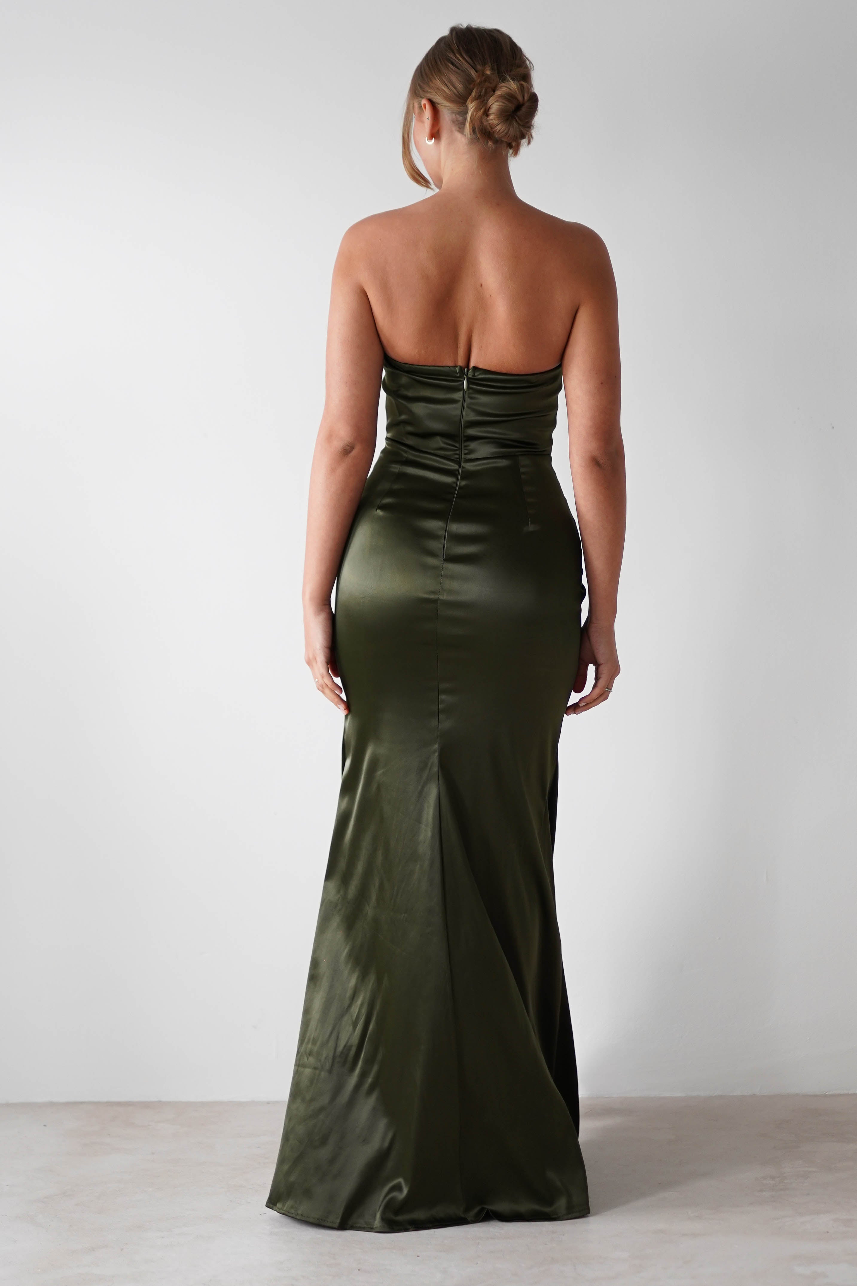 Clydee Soft Corset Maxi Gown | Olive