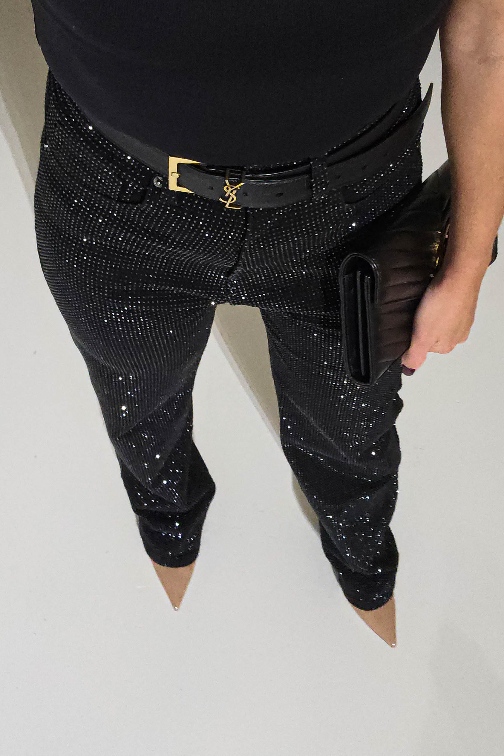 Coleen Sparkle Diamante Jeans | Black