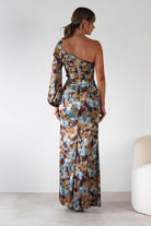Corina One Sleeve Maxi Dress Mixed Print | Wedding Guest Dress | One Shoulder | Maxi | Oh Hello Clothing