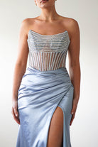 Crystal Bodycon Embellished Gown | Blue | Debs & Prom | Formal Gown | Oh Hello Clothing