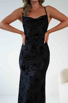 Dahlia Floral Jacquard Maxi Dress Black | Wedding Guest Dress | Maxi | Oh Hello Clothing