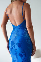 Dahlia Floral Jacquard Maxi Dress Royal Blue | Wedding Guest Dress | Maxi | Oh Hello Clothing