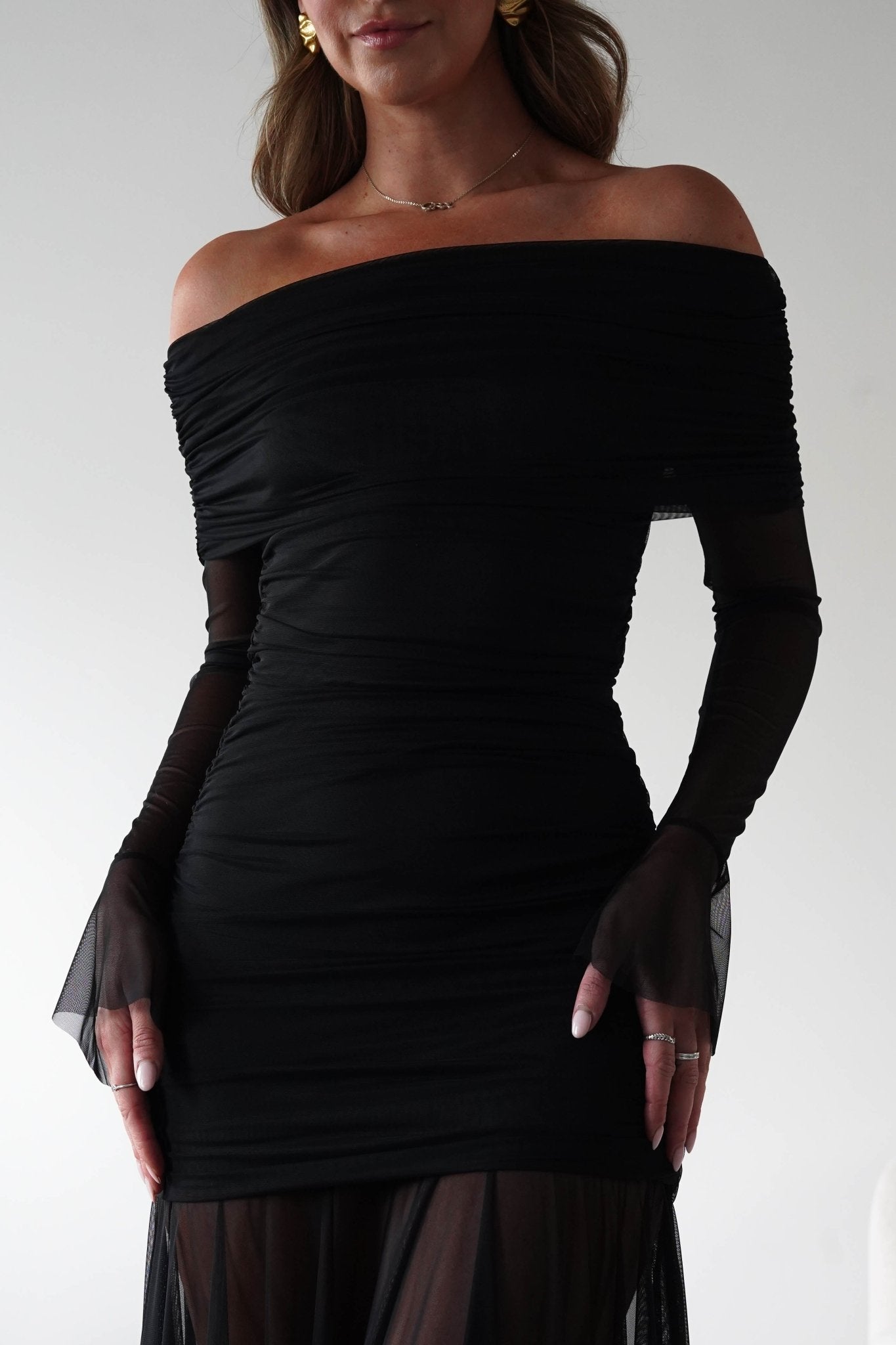 Dalton Mesh Maxi Dress | Black | Oh Hello Clothing | S (8)