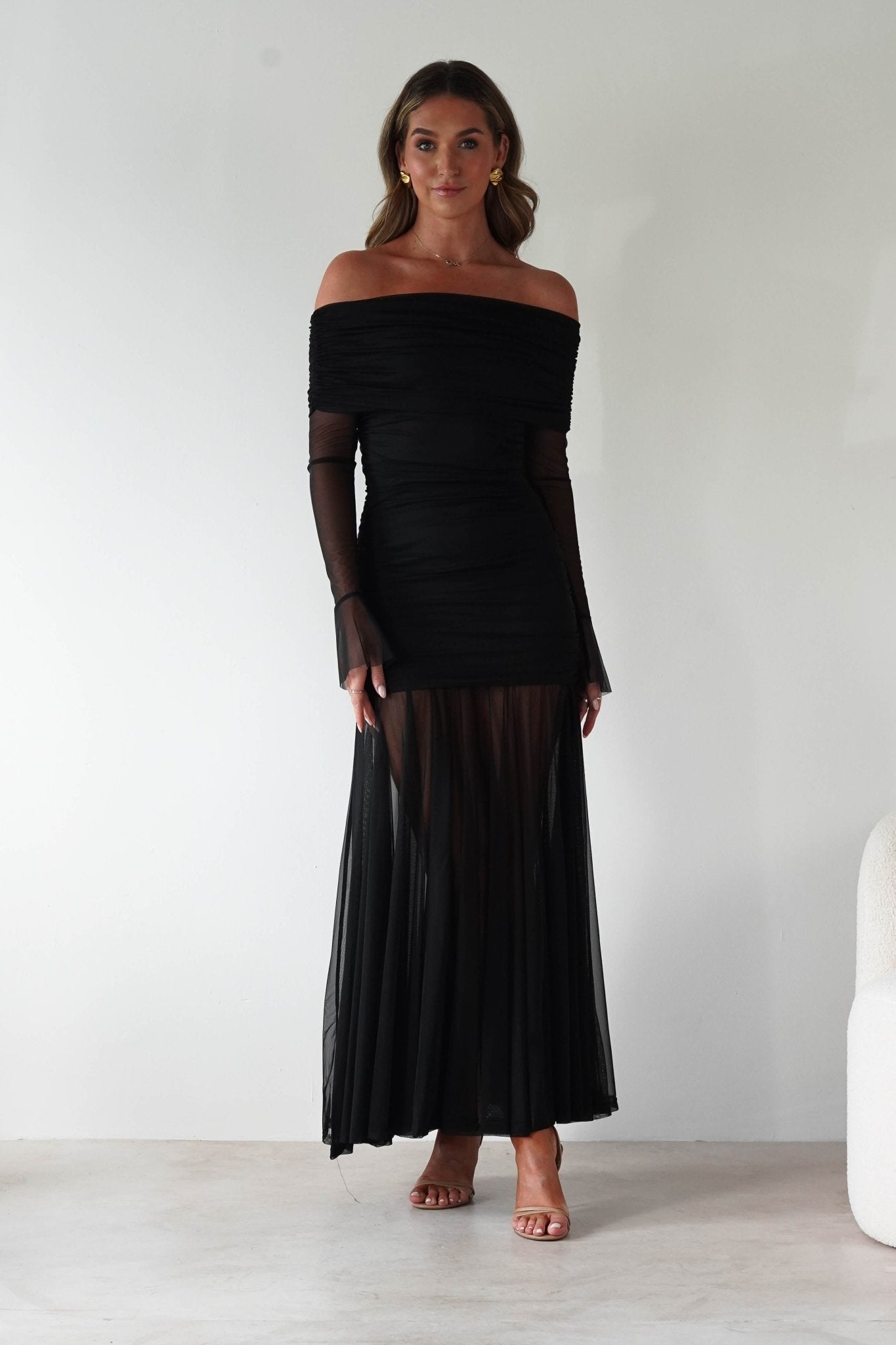 Dalton Mesh Maxi Dress | Black | Oh Hello Clothing | S (8)