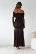 Dalton Mesh Maxi Dress Brown | Wedding Guest Dress | Maxi | Mesh | Oh Hello Clothing