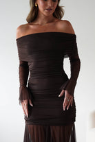 Dalton Mesh Maxi Dress Brown | Wedding Guest Dress | Maxi | Mesh | Oh Hello Clothing