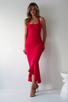 Damaris Textured Midi Dress Red | Wedding Guest Dress | Midi | Oh Hello Clothing