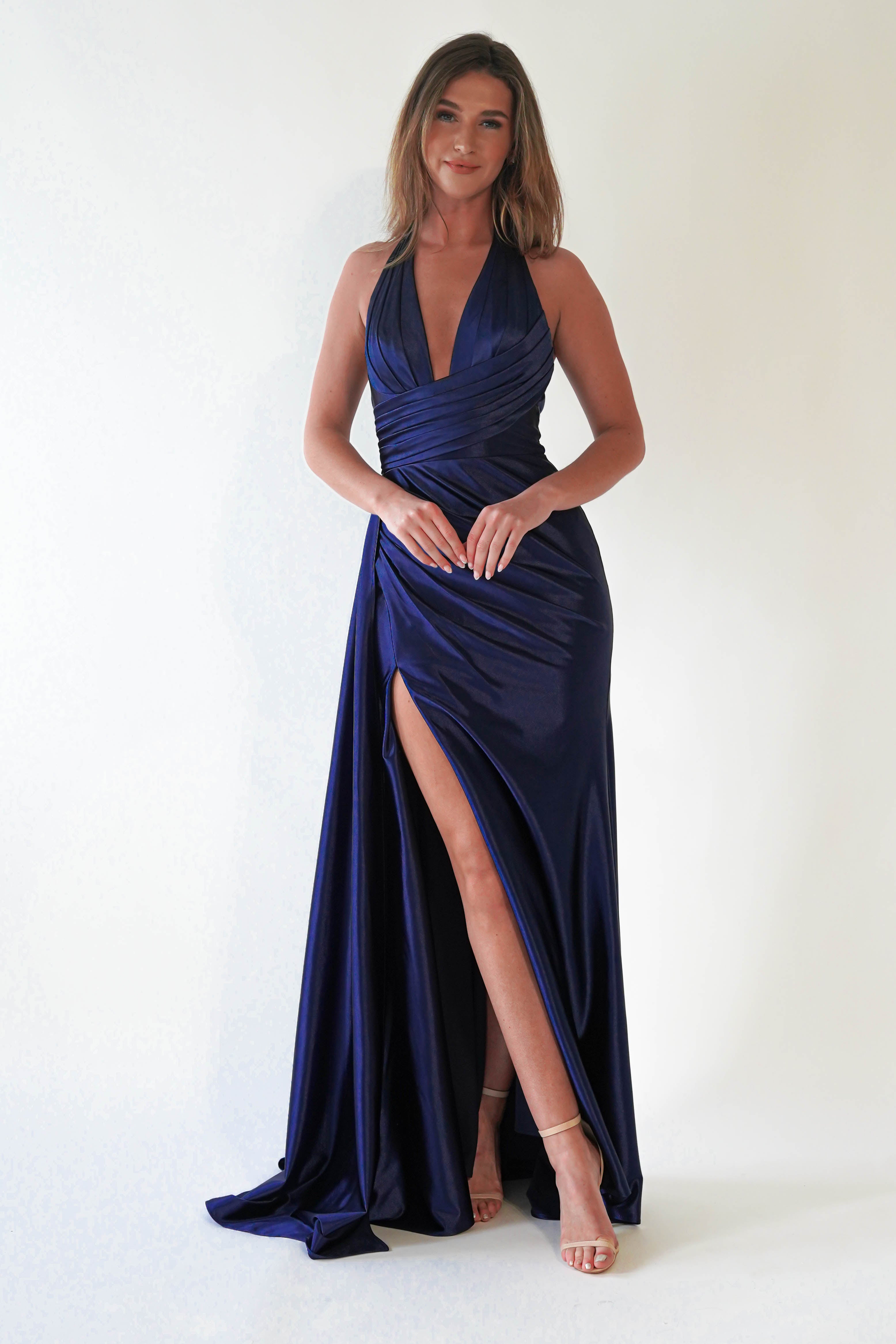 Daniella Halterneck Gown | Navy