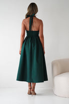Daria Halter Neck Midi Dress | Forest Green| Wedding Guest Dress | Oh Hello Clothing