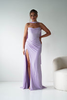 Oh Hello Clothing Dresses > Prom Dresses Diana Draped Strapless Rhinestone Gown | Lavender