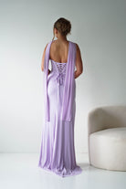 Oh Hello Clothing Dresses > Prom Dresses Diana Draped Strapless Rhinestone Gown | Lavender