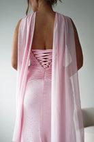 Oh Hello Clothing Dresses > Prom Dresses Diana Draped Strapless Rhinestone Gown | Pink