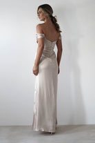 Dionne Soft Coset Maxi Gown | Champagne | Debs & Prom | Formal Gown | Oh Hello Clothing