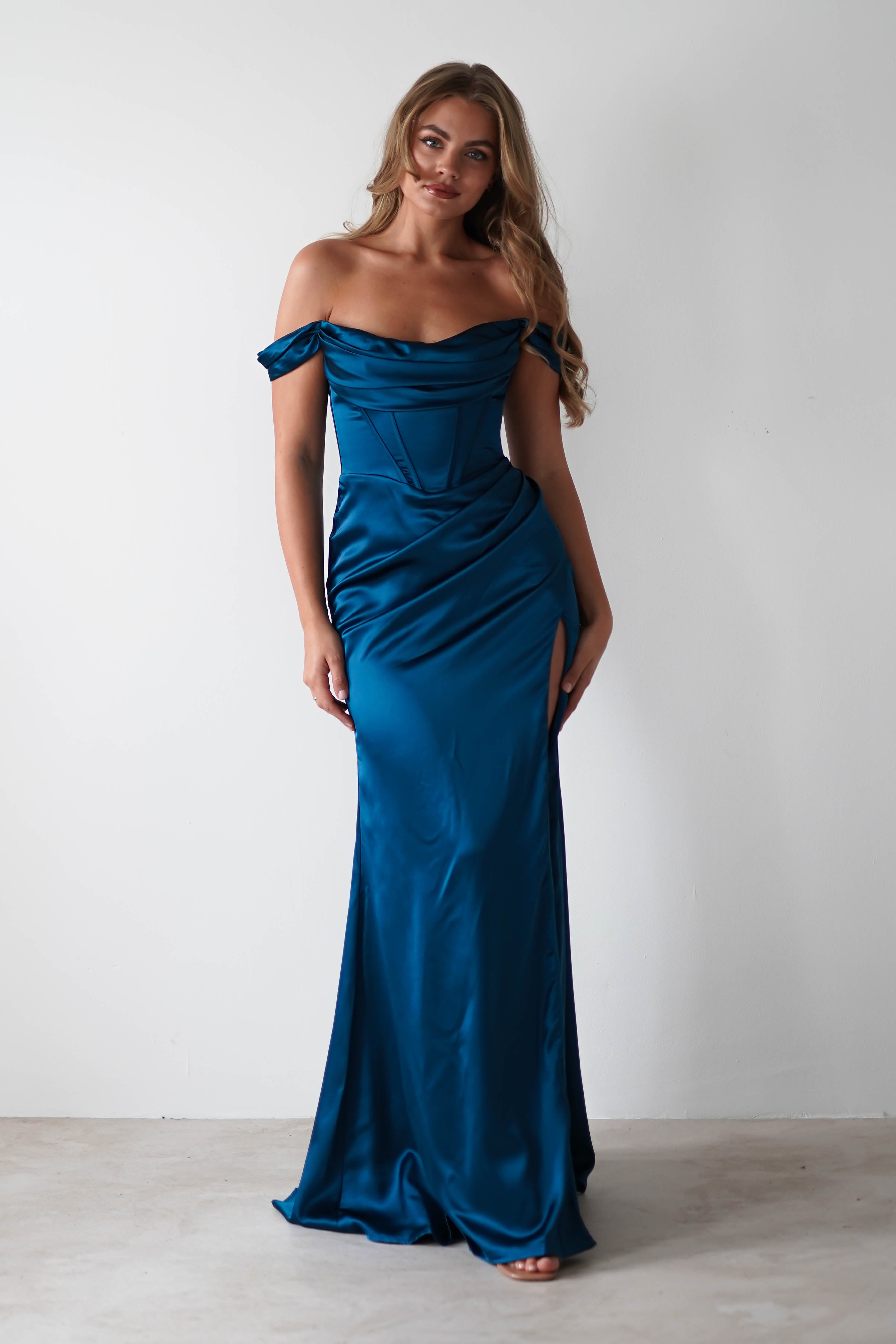 Dionne Soft Coset Maxi Gown French Navy