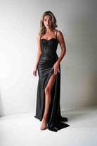 Diva Embellished Corset Gown | Black | Debs & Prom | Formal Gown | Oh Hello Clothing