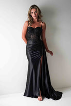 Diva Embellished Corset Gown | Black | Debs & Prom | Formal Gown | Oh Hello Clothing