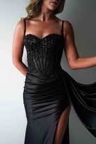 Diva Embellished Corset Gown | Black | Debs & Prom | Formal Gown | Oh Hello Clothing