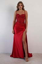 Diva Embellished Corset Gown | Red | Debs & Prom | Formal Gown | Oh Hello Clothing