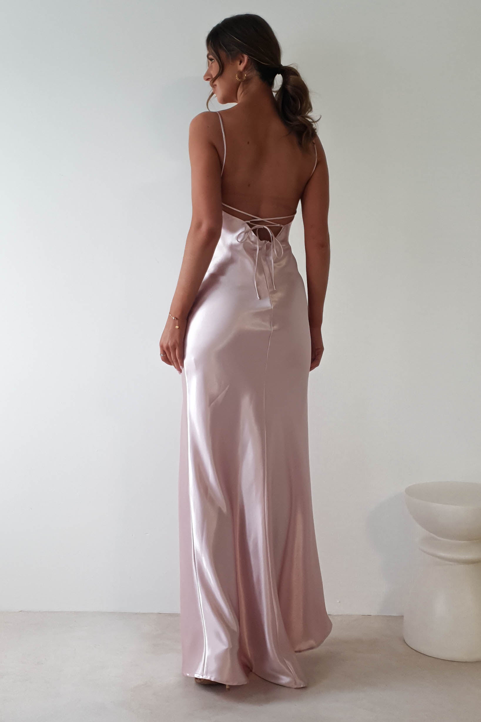 Celinee Satin Maxi Gown | Rose