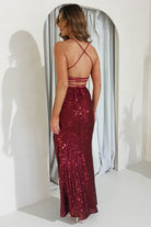 Sorella Bodycon Sequin Gown | Dark Red | Debs & Prom | Formal Gown | Oh Hello Clothing