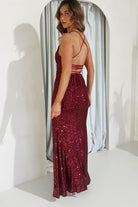 Sorella Bodycon Sequin Gown | Dark Red | Debs & Prom | Formal Gown | Oh Hello Clothing