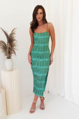 The Palm Printed Midi Dress | Green