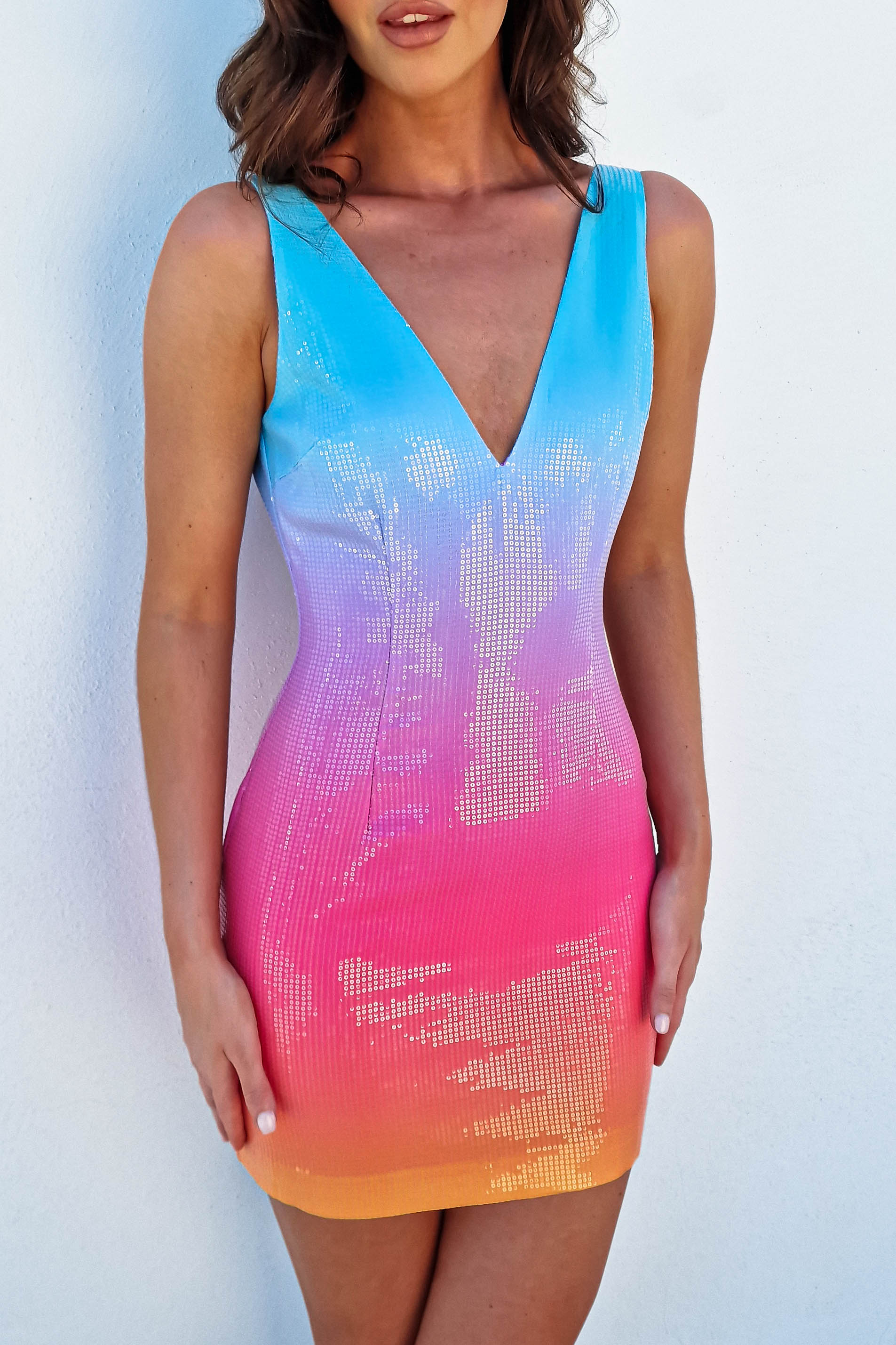 Malibu Ombre Sequin Midi Dress | Ombre