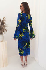 Tamara Printed Midi Dress | Blue Print