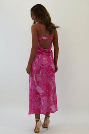 Andria Printed Midaxi Dress | Hot Pink