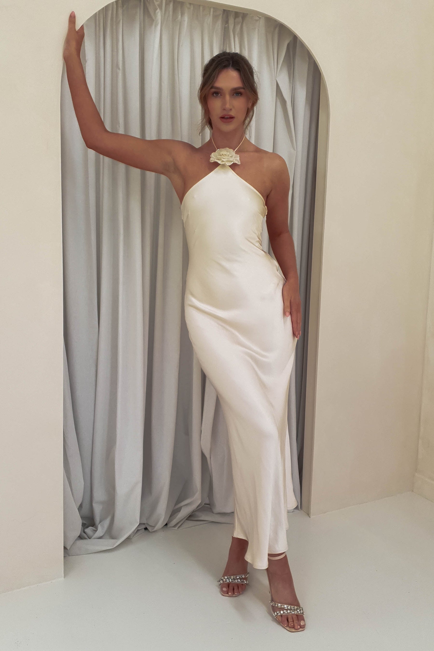 chinese dress ladies Haley Maxi Dress Champagne