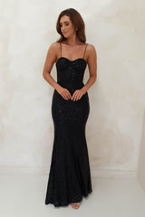 Casia Bodycon Sequin Gown | Black