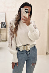 Marianne Embellished Sleeve Jumper | Cream