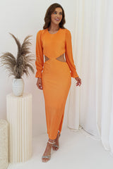 Tavira Plisse Maxi Dress | Orange