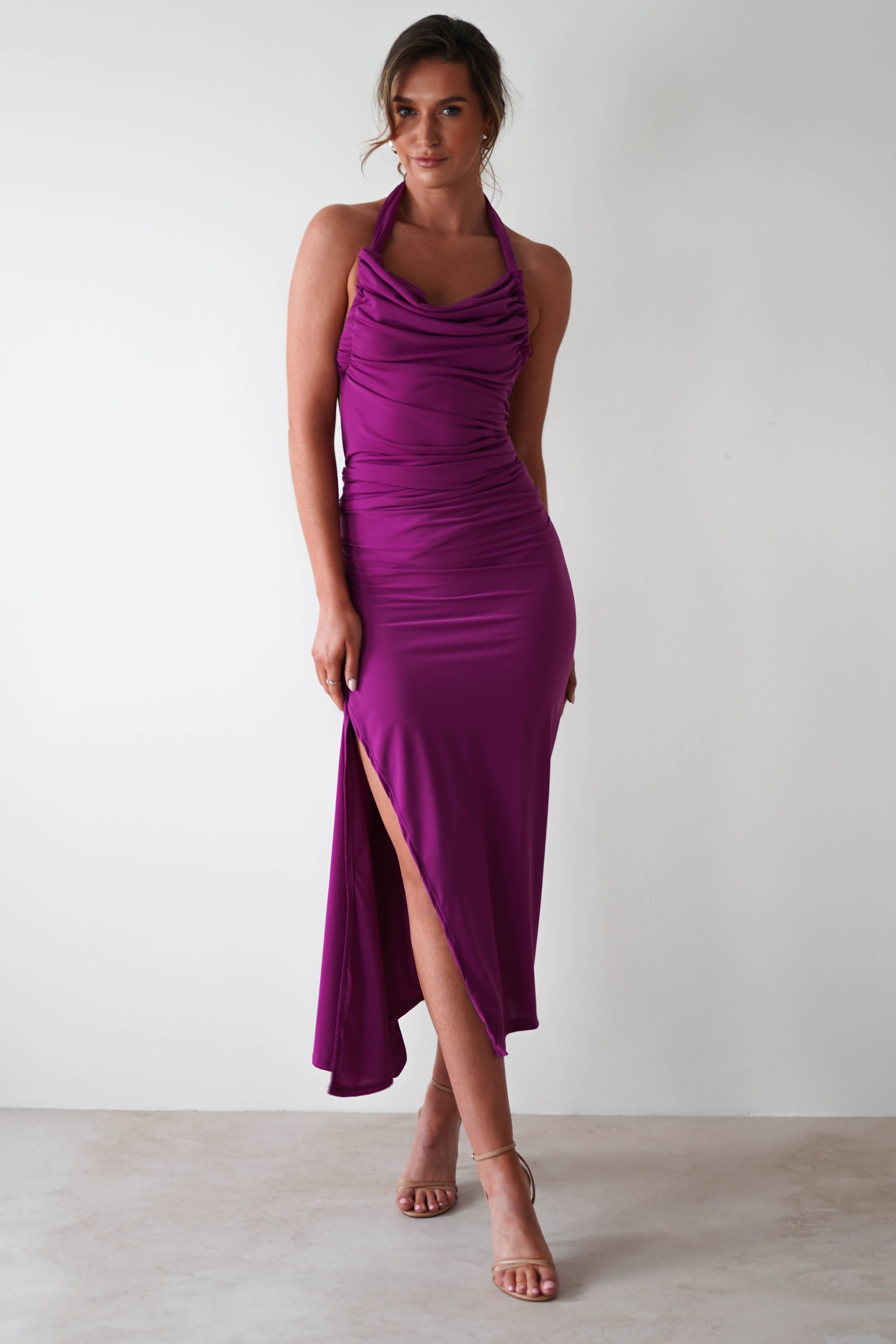 Monet Bodycon Midaxi Dress | Purple