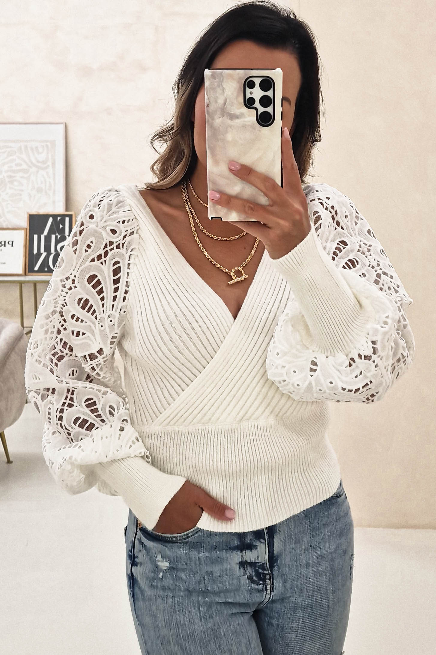 Lace 2025 white jumper