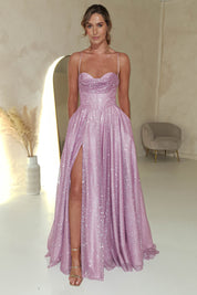 Aurora Corset Glitter Gown | Pink
