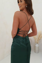 Cheyanne Satin Maxi Dress | Emerald Green