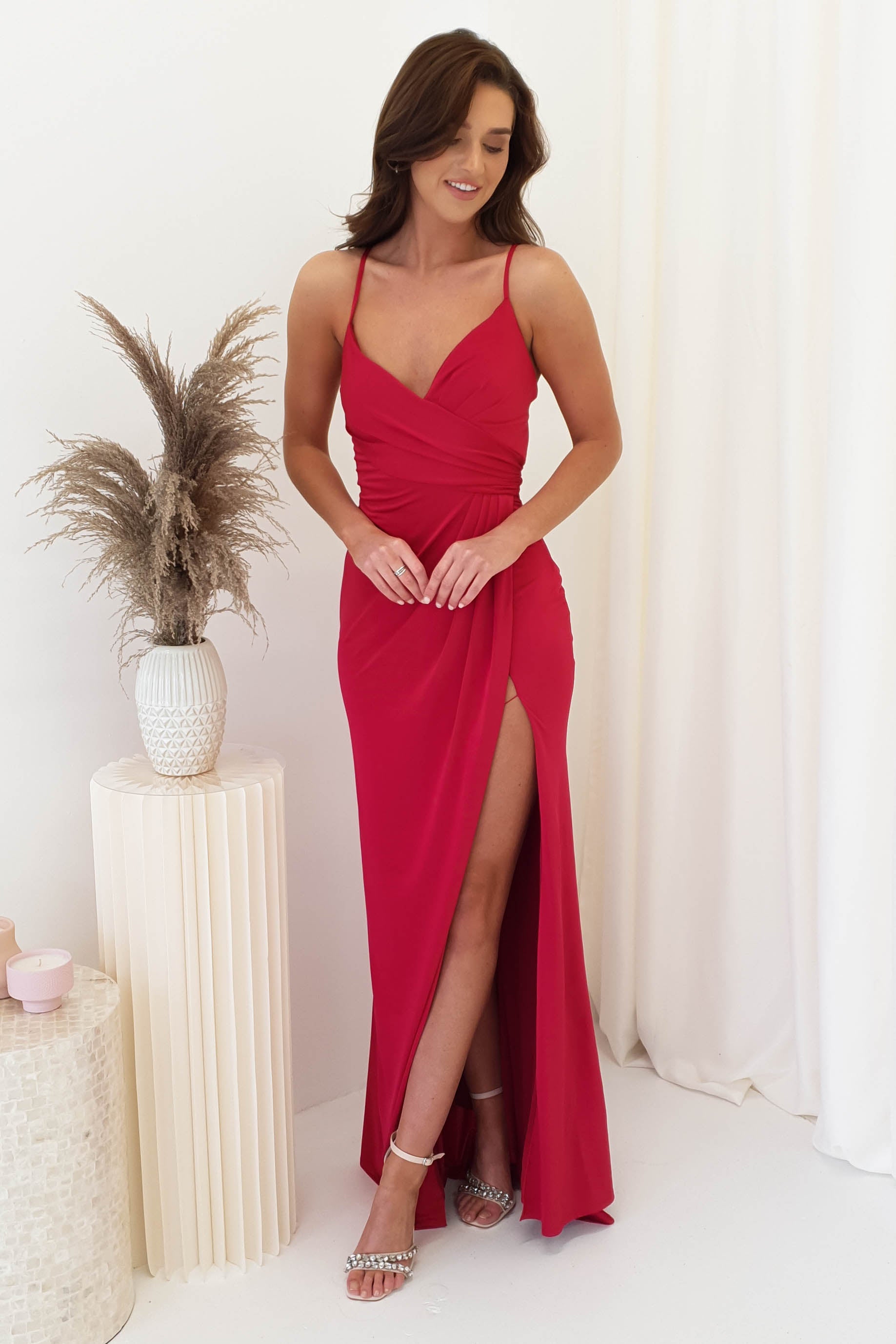 Velvie Bodycon Gown | Red