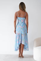 Oh Hello Clothing Women > Clothing > Dresses * DONE Calix Floral Asymmetric Midi Dress | Blue