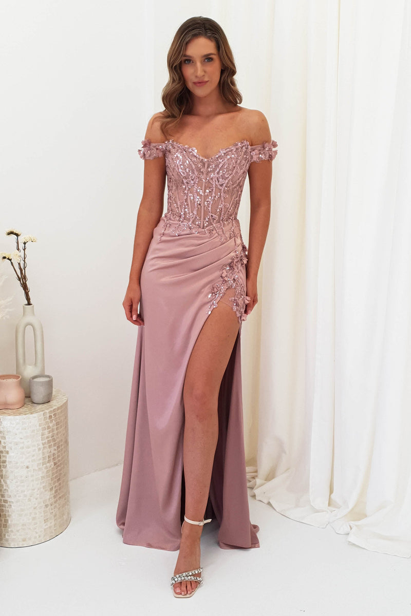 Khacy Embellished Gown | Mauve