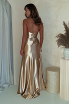 Daniella Halterneck Gown | Gold | Debs & Prom | Formal Gown | Oh Hello Clothing