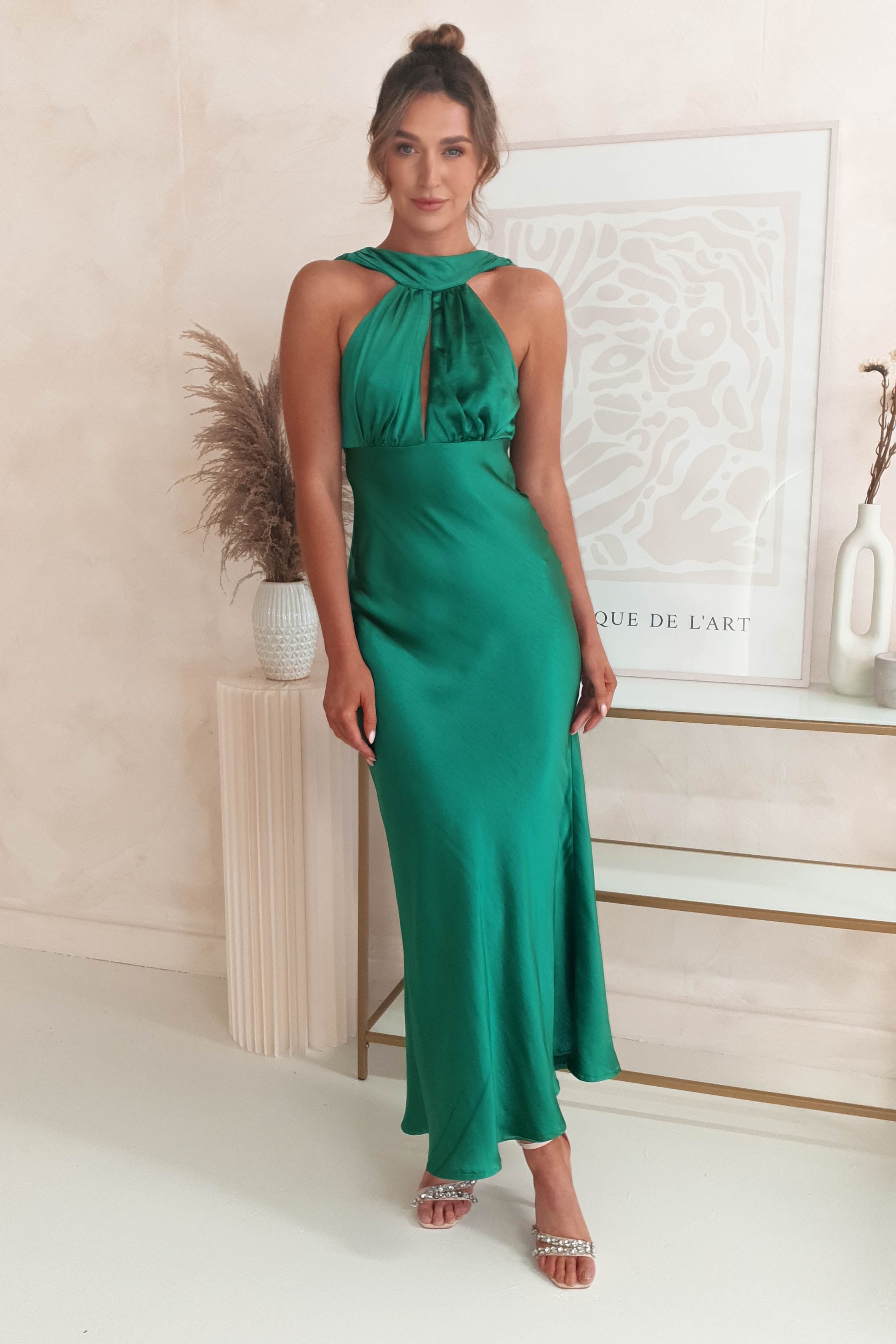 Lauryn Halter Neck Maxi Dress | Emerald Green