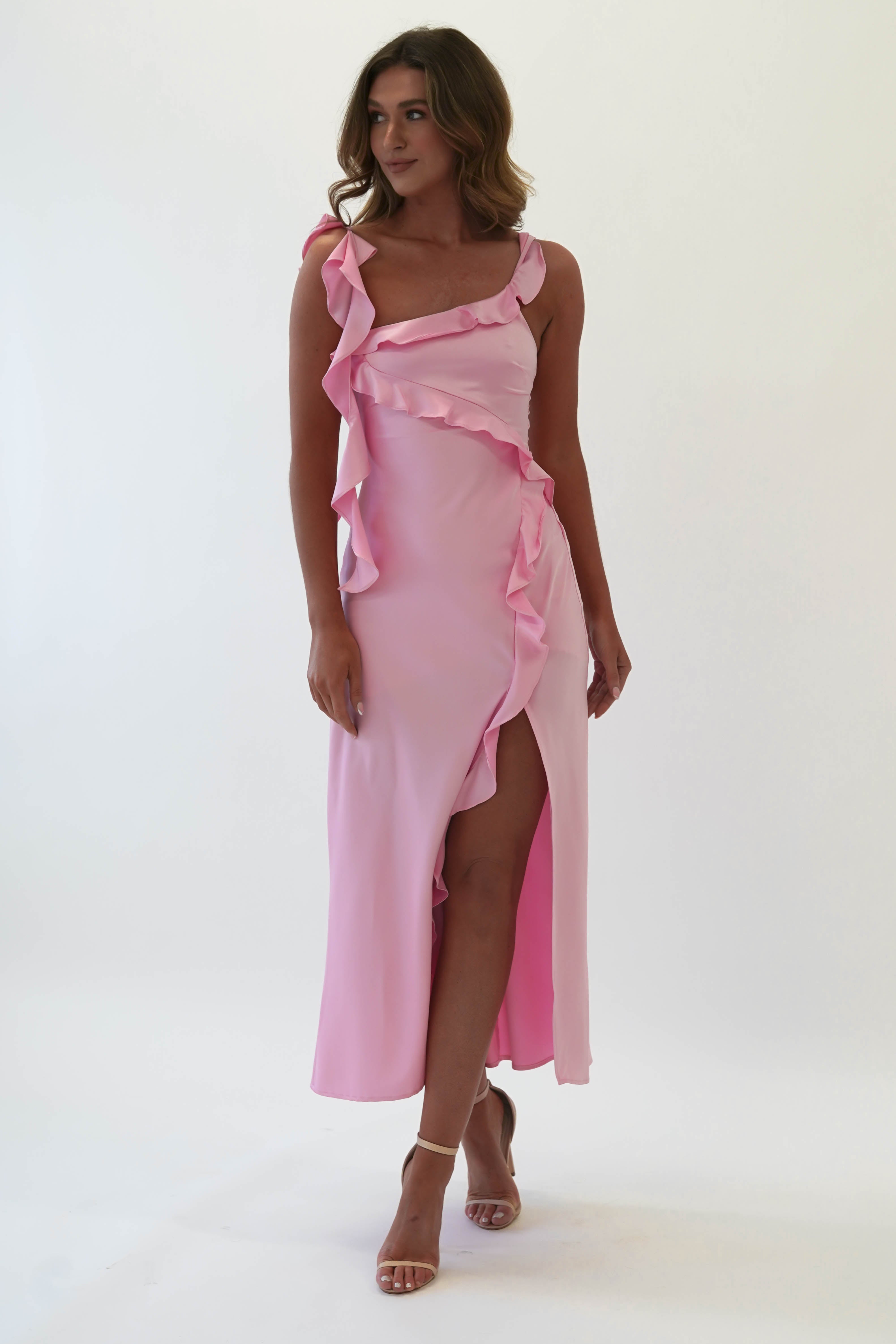 Jasse Ruffle Maxi Dress | Pink