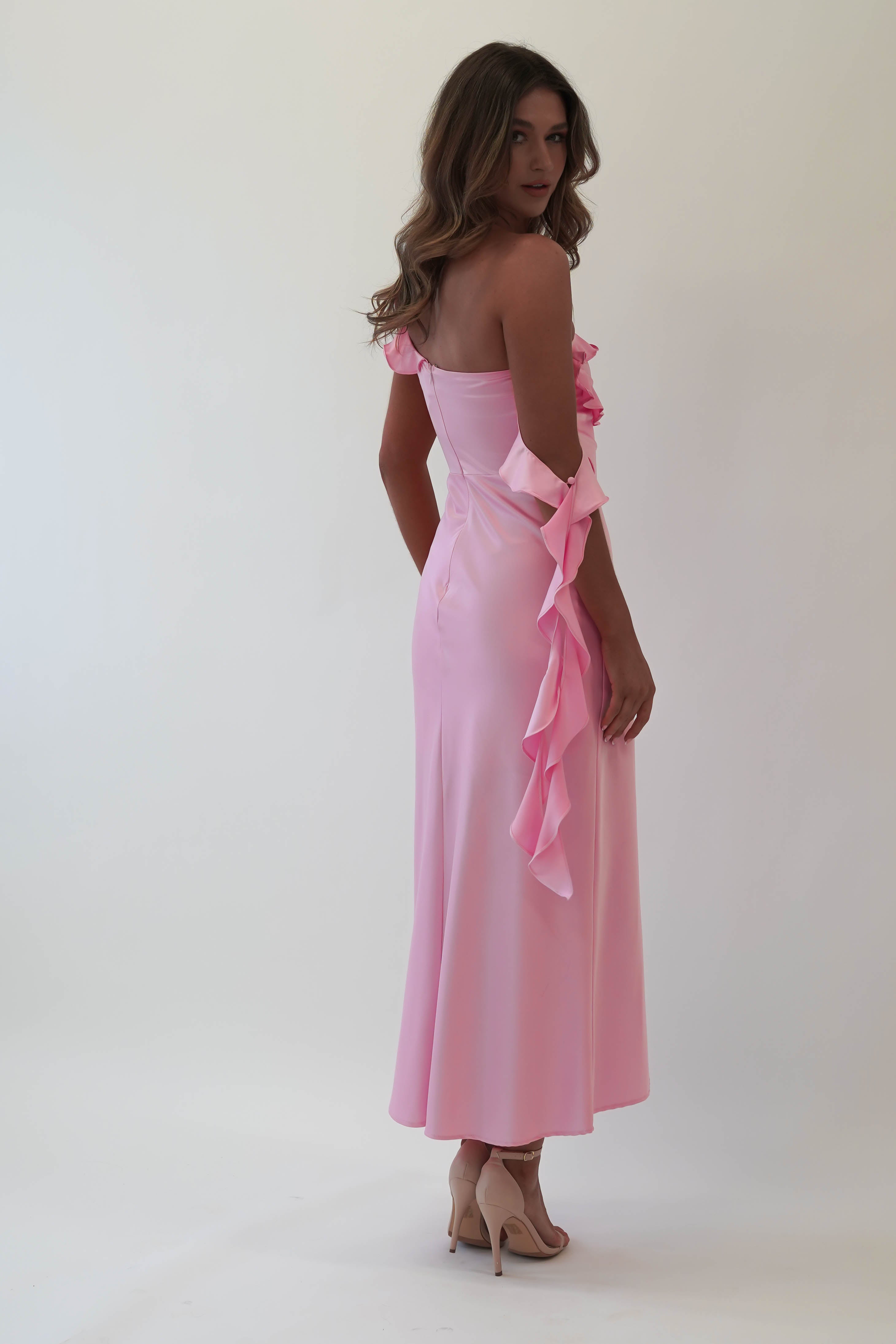 Jasse Ruffle Maxi Dress | Pink